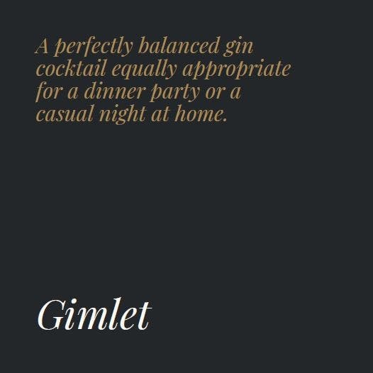 Gimlet Recipe Card