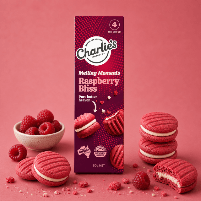 Charlies Mini Melting Moments Raspberry Bliss 50g