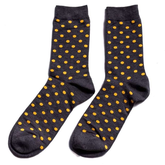 Sir Sock Golden Eye (Grey with Yellow Polka Dots)