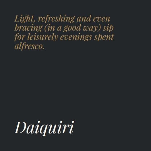Daiquiri Recipe Card