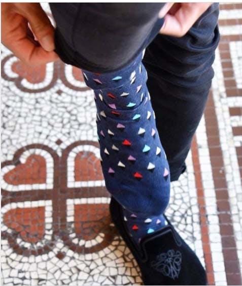 Sir Sock The New Yorker (Navy with Coloured Triangles)