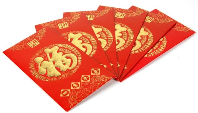 Traditional Red Packet Envelope Good Luck Chinese New Year (pack of 6)