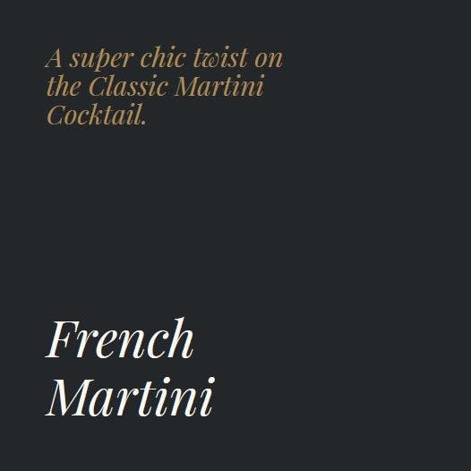 French Martini Recipe Card