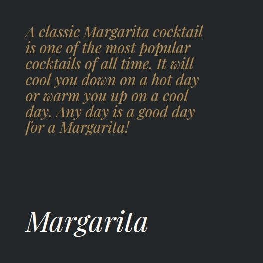 Margarita Recipe Card