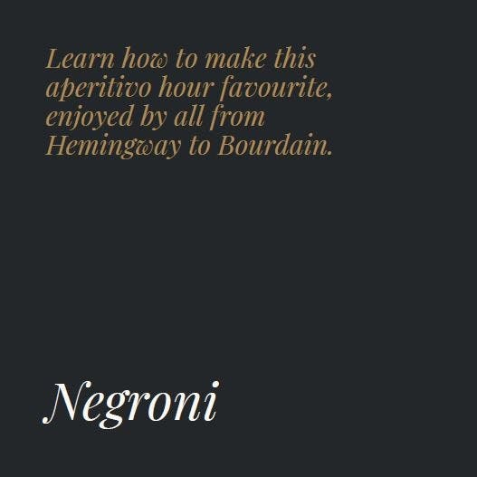 Negroni Recipe Card