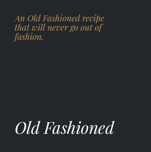 Old Fashioned Recipe Card