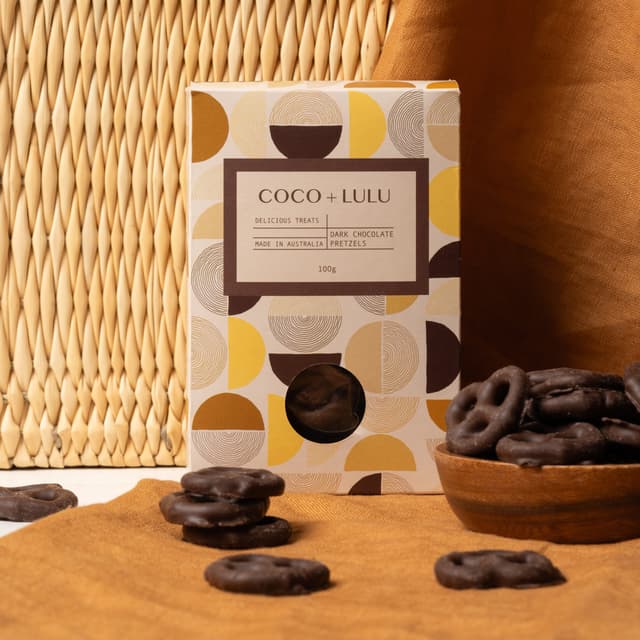 Coco and Lulu Dark Chocolate Pretzels 100g