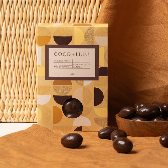 Coco and Lulu Dark Chocolate Amonds 150g