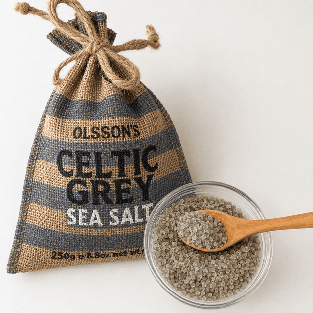 Olssons Celtic Grey Fine Sea Salt Hessian Pouch 250g